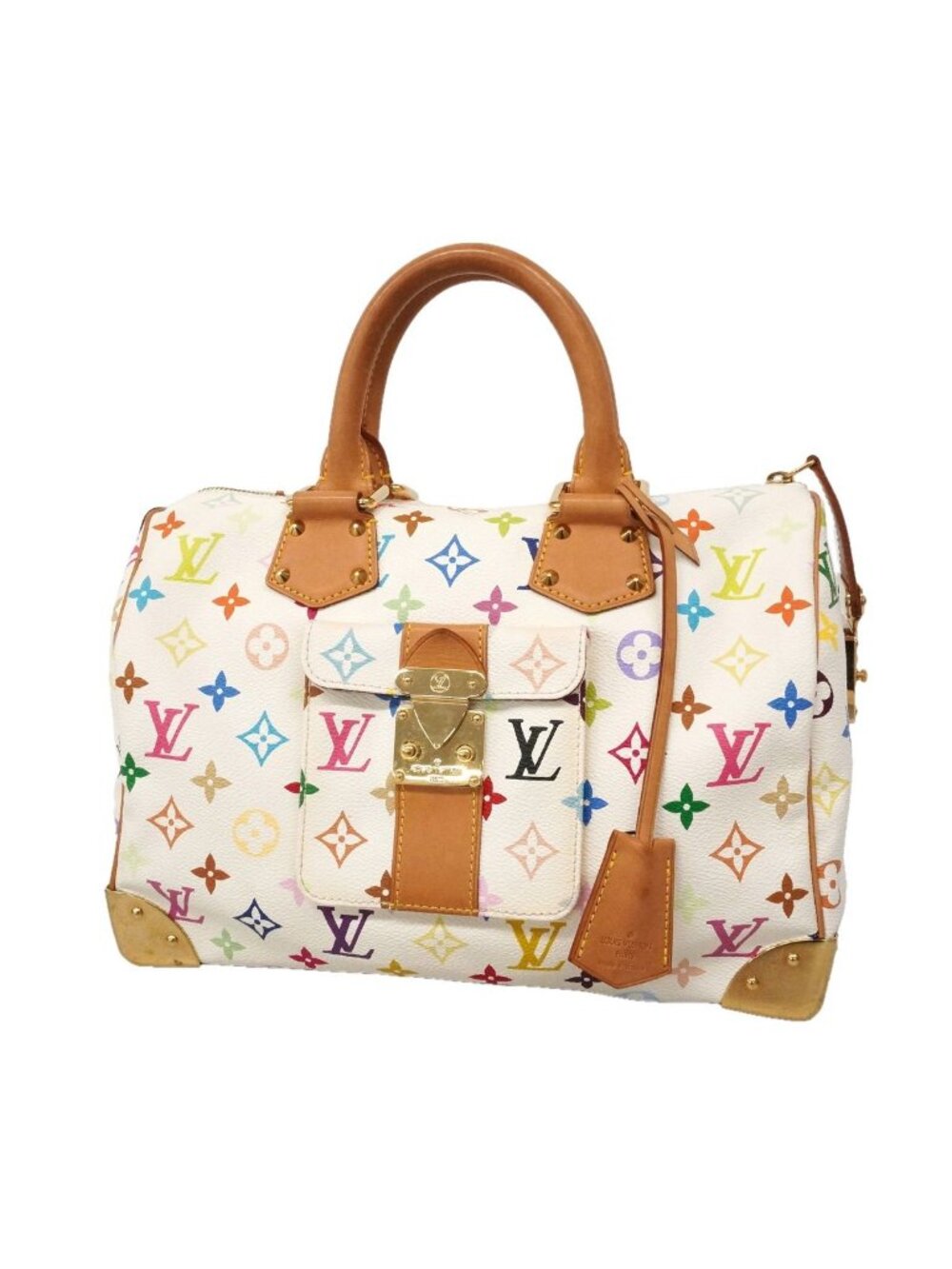 Louis Vuitton Handbag Monogram Multicolor Speedy 30 Blanc
